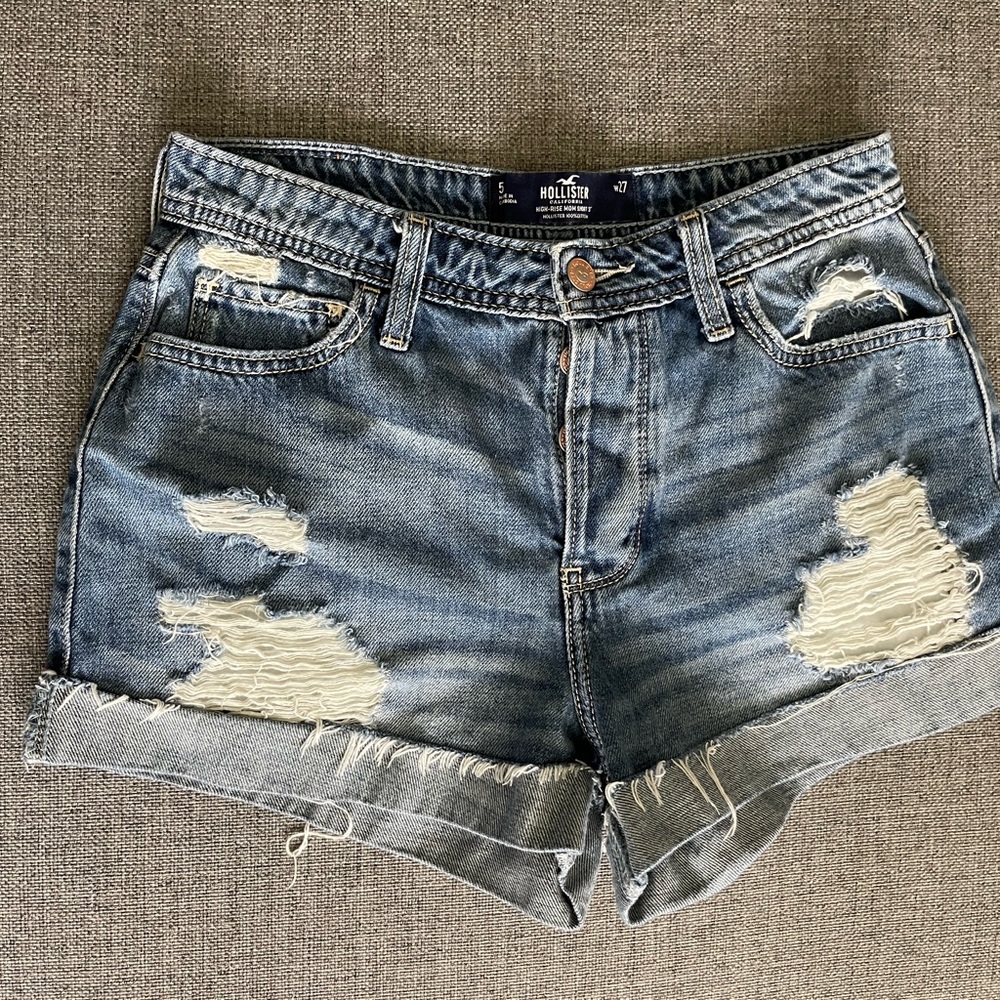 Hollister Women's Blue Denim Shorts